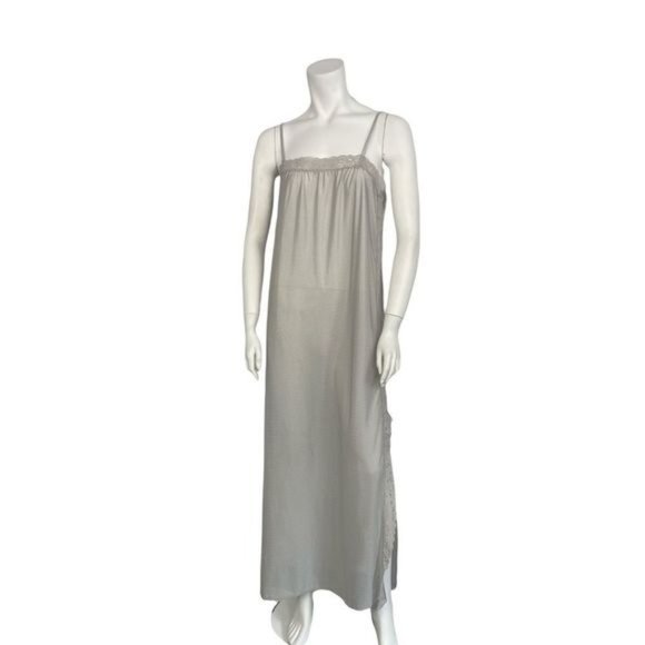 Vintage John Warden For Molyclaire long grey nylon nightgown Sz medium